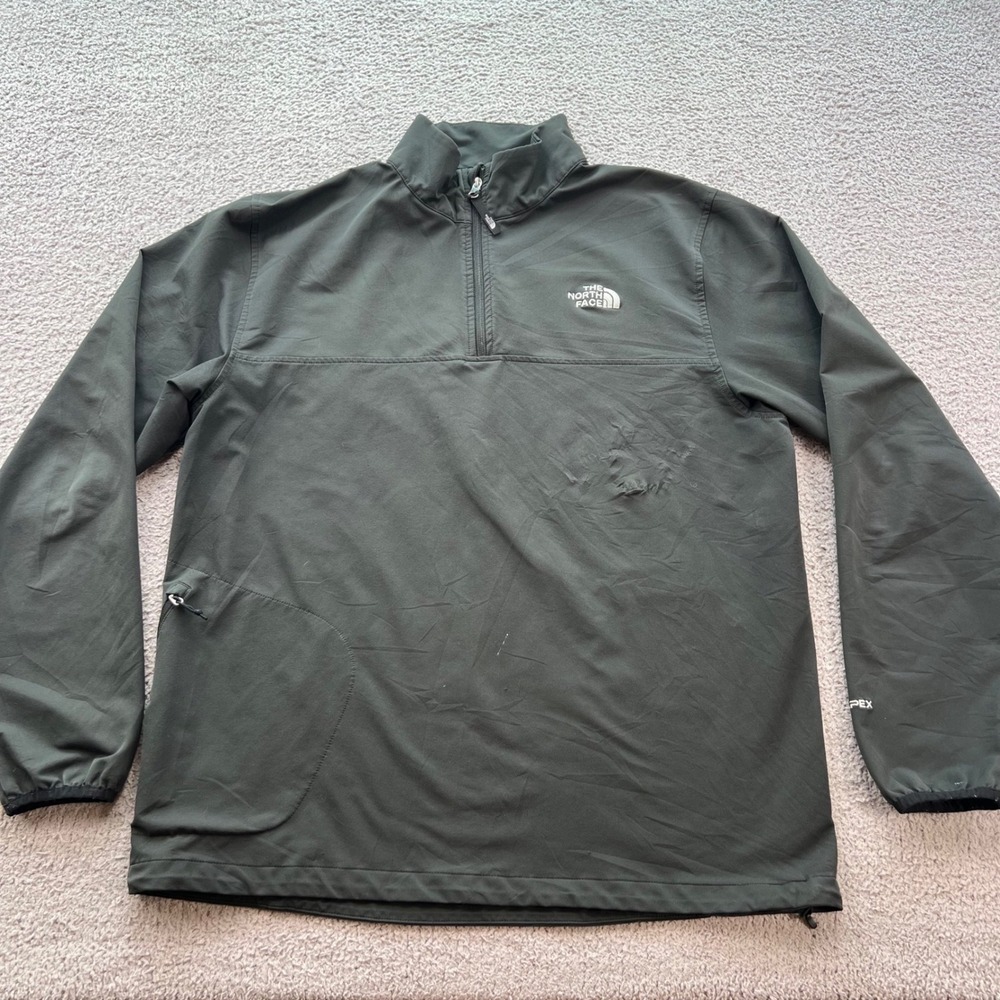 The North Face Apex Mens XL 1/4 Zip Softshell Pullover Jacket Green ADMP